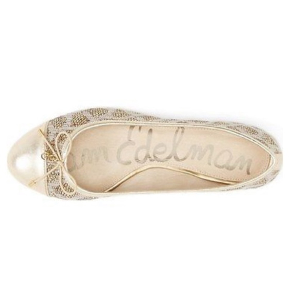 Sam Edelman Gold and White Ballet Flats